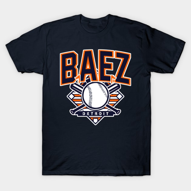 Baez Retro Detroit Baseball T-Shirt by funandgames